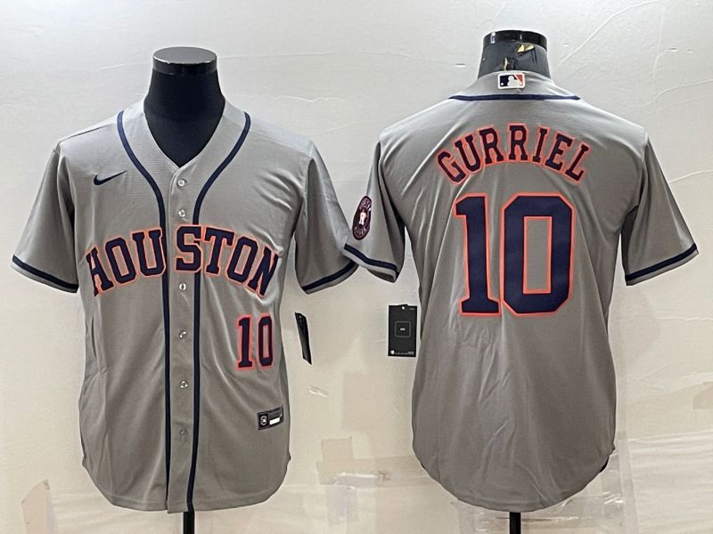 Men Houston Astros #10 Gurriel Grey Game Nike 2022 MLB Jersey1->houston astros->MLB Jersey